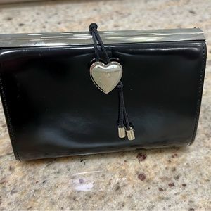 Vintage Moschino Black Leather Change Purse